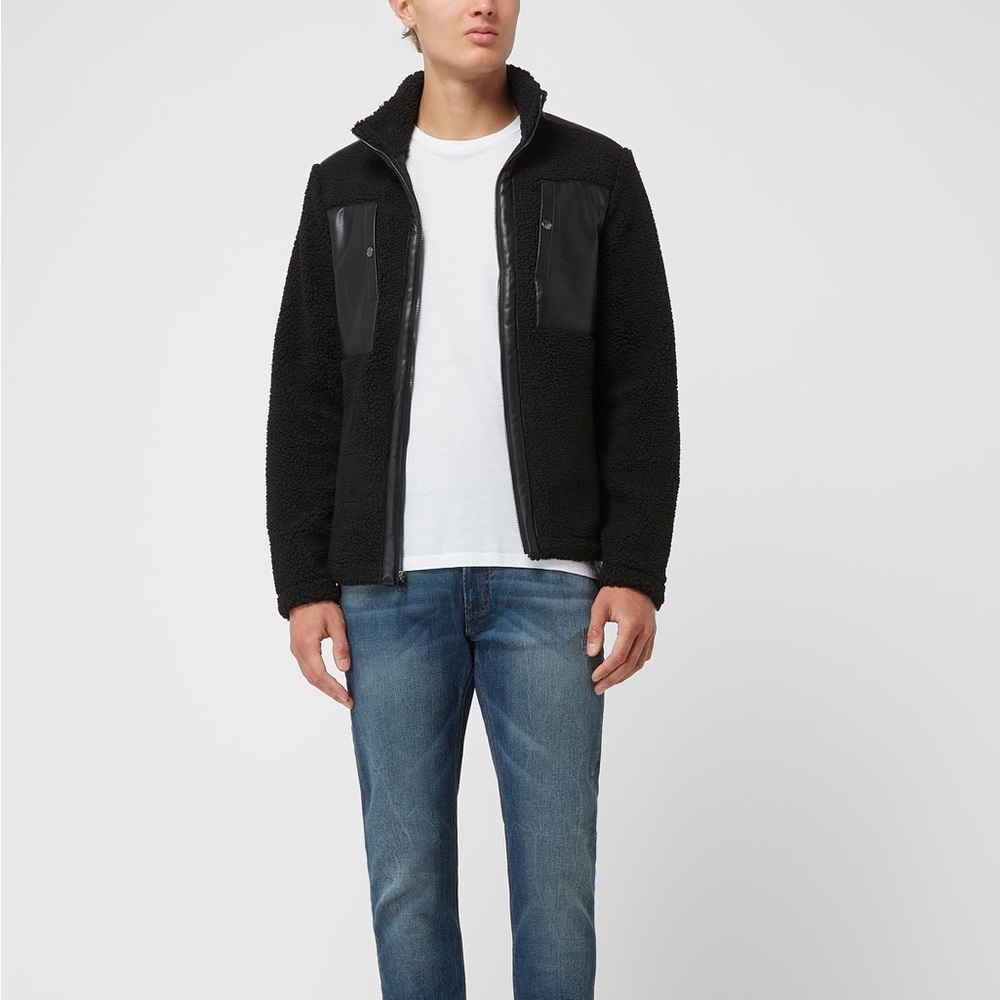 NWT MICHAEL KORS
Men's Sherpa-Fleece‎ Mixed-Media Jacket Black - Picture 9 of 16